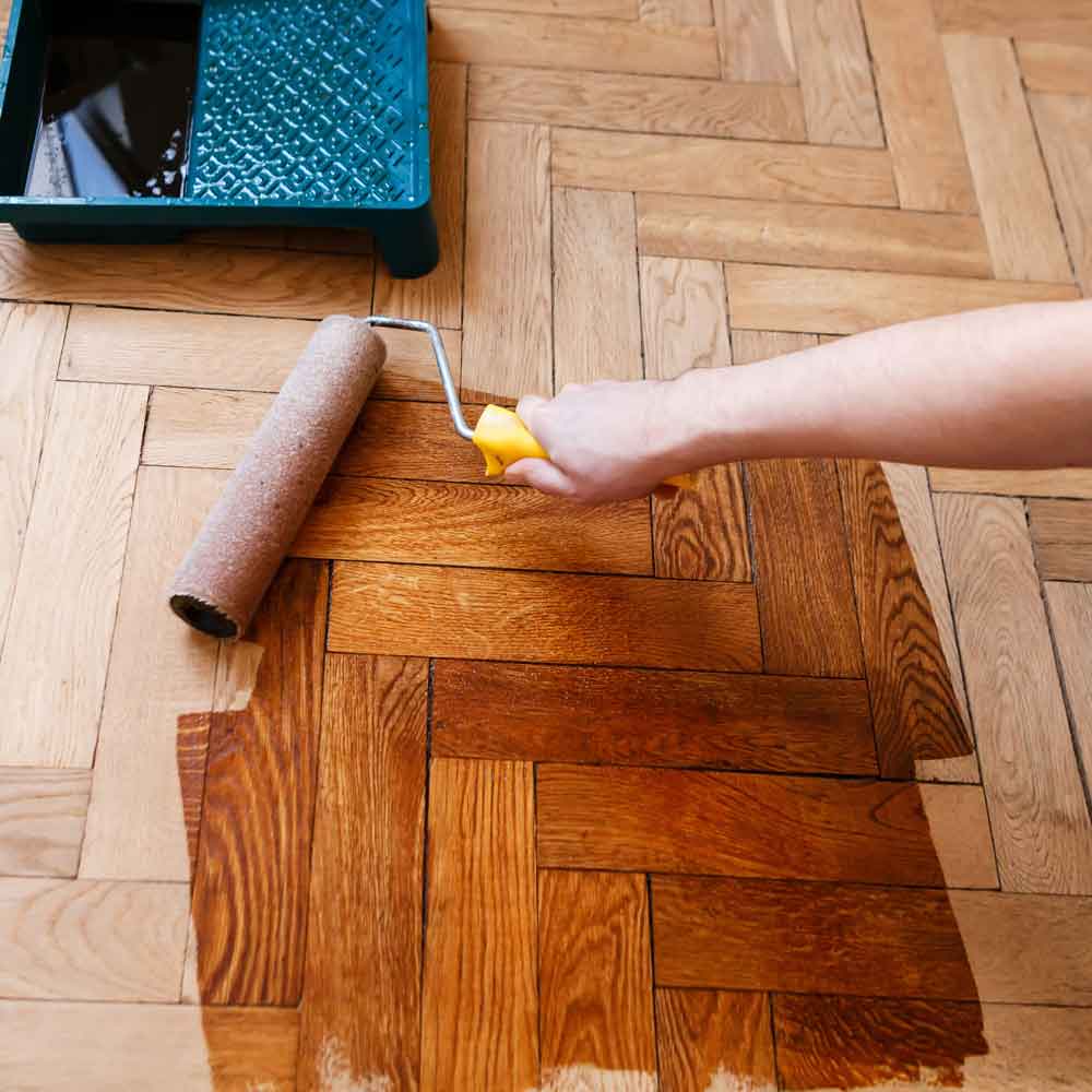 Rolling stain on hardwood | Buff and Coat