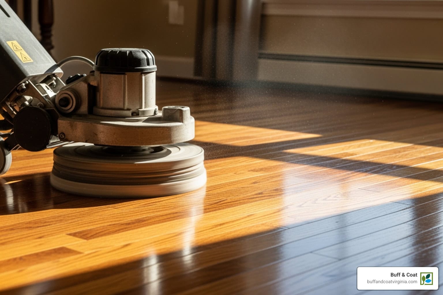 buffing-a-hardwood-floor-image buffing a hardwood floor